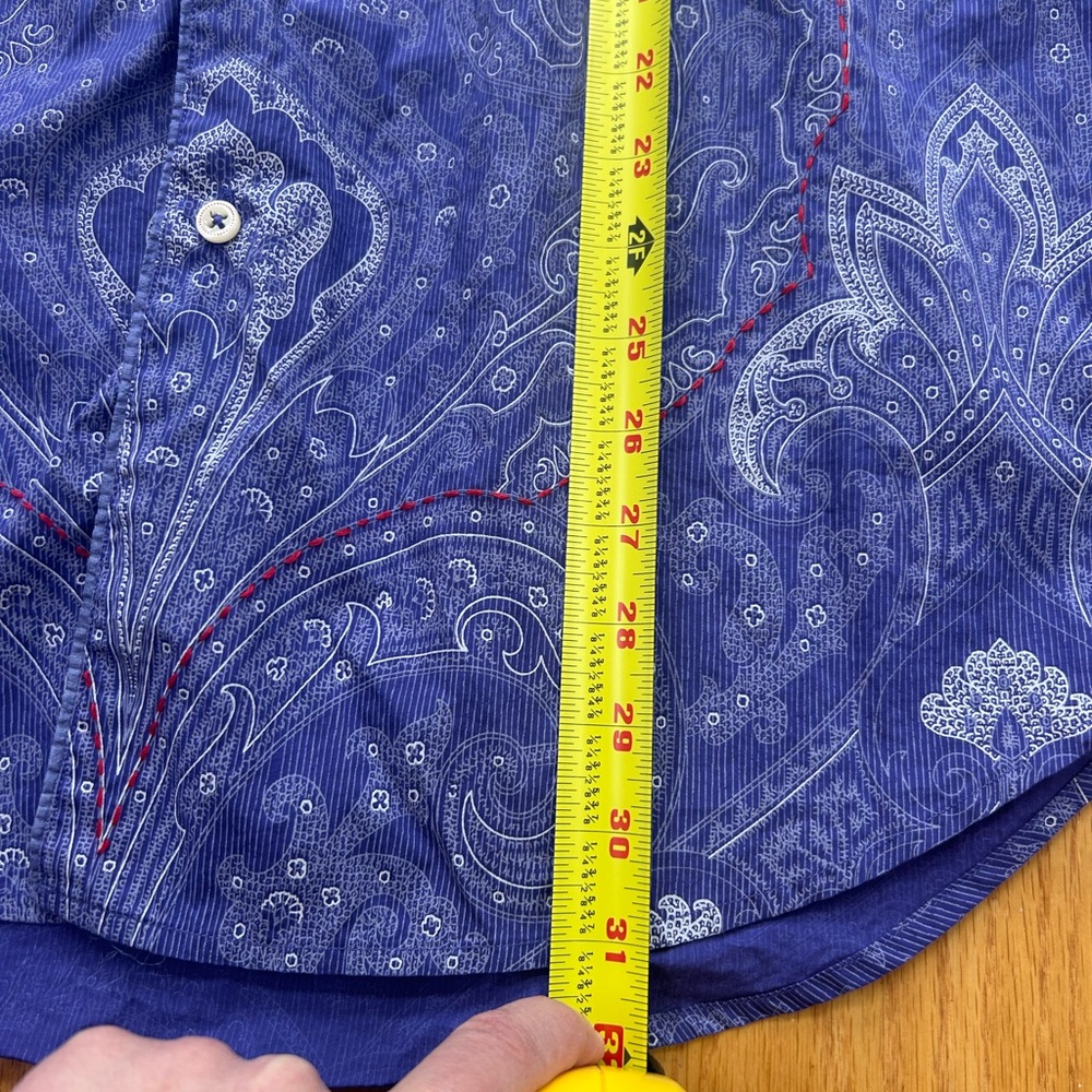 Robert Graham Men's XL Purple Paisley Button Down Shirt Contrast White Collar LS - Picture 10 of 10